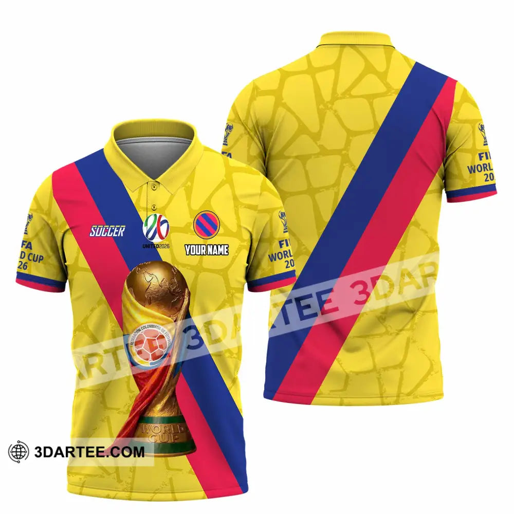 Unisex Shirt - Custom Colombia Fifa World Cup 2026 3D Shirt Polo Shirt / S T-shirt
