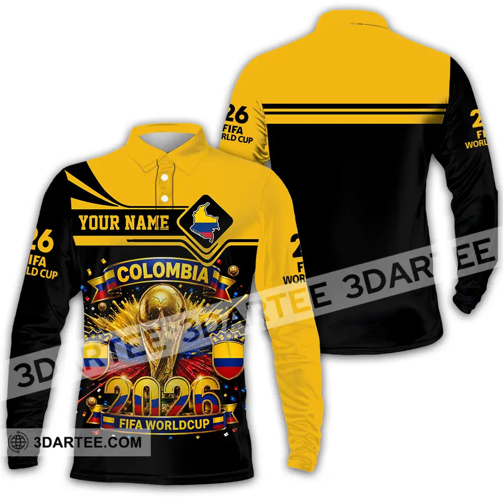 Unisex Shirt - Custom Colombia World Cup 2026 Shirt - Long Sleeve Polo / S - T-shirt