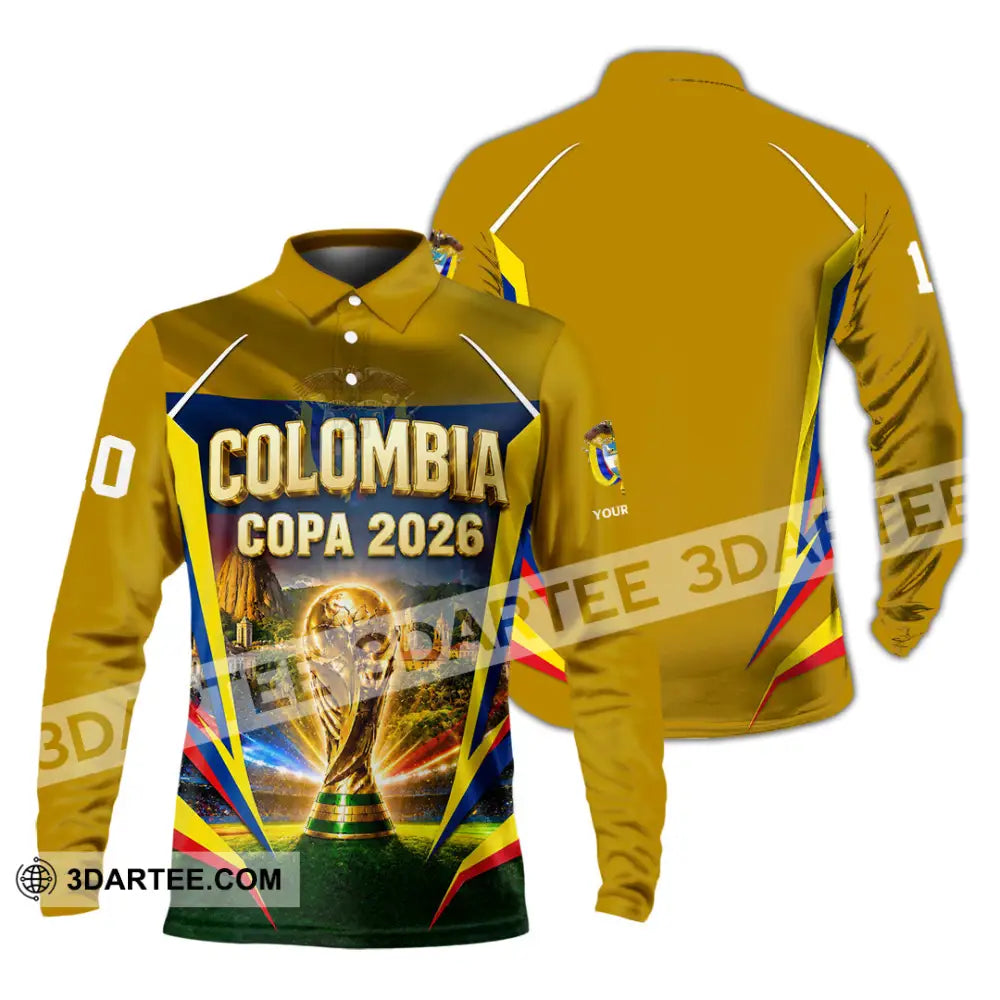 Unisex Shirt - Custom Colombia Copa 2026 Shirt - Long Sleeve Polo / S - T-shirt