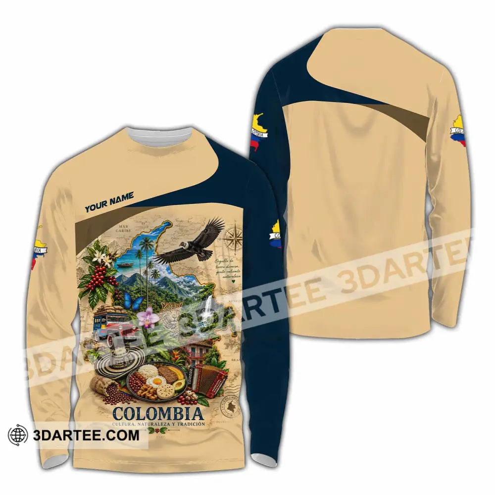 Unisex Shirt - Custom Colombia Shirt - Long Sleeve Shirt / S - T-shirt