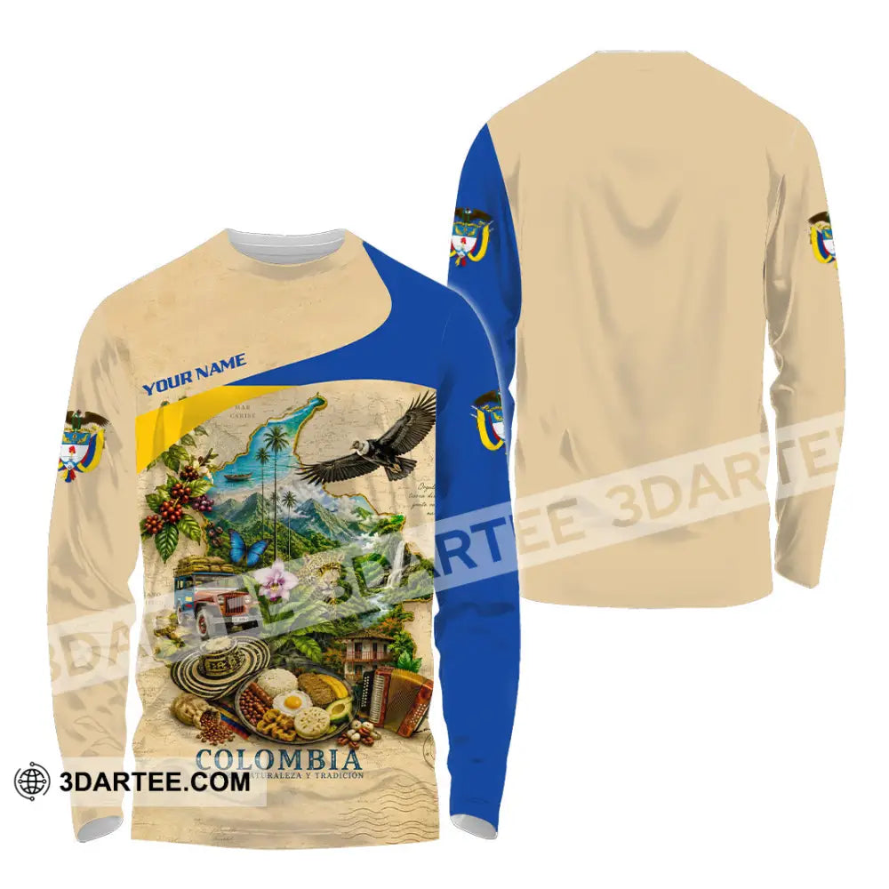 Unisex Shirt - Custom Colombia Shirt - Long Sleeve Shirt / S - T-shirt