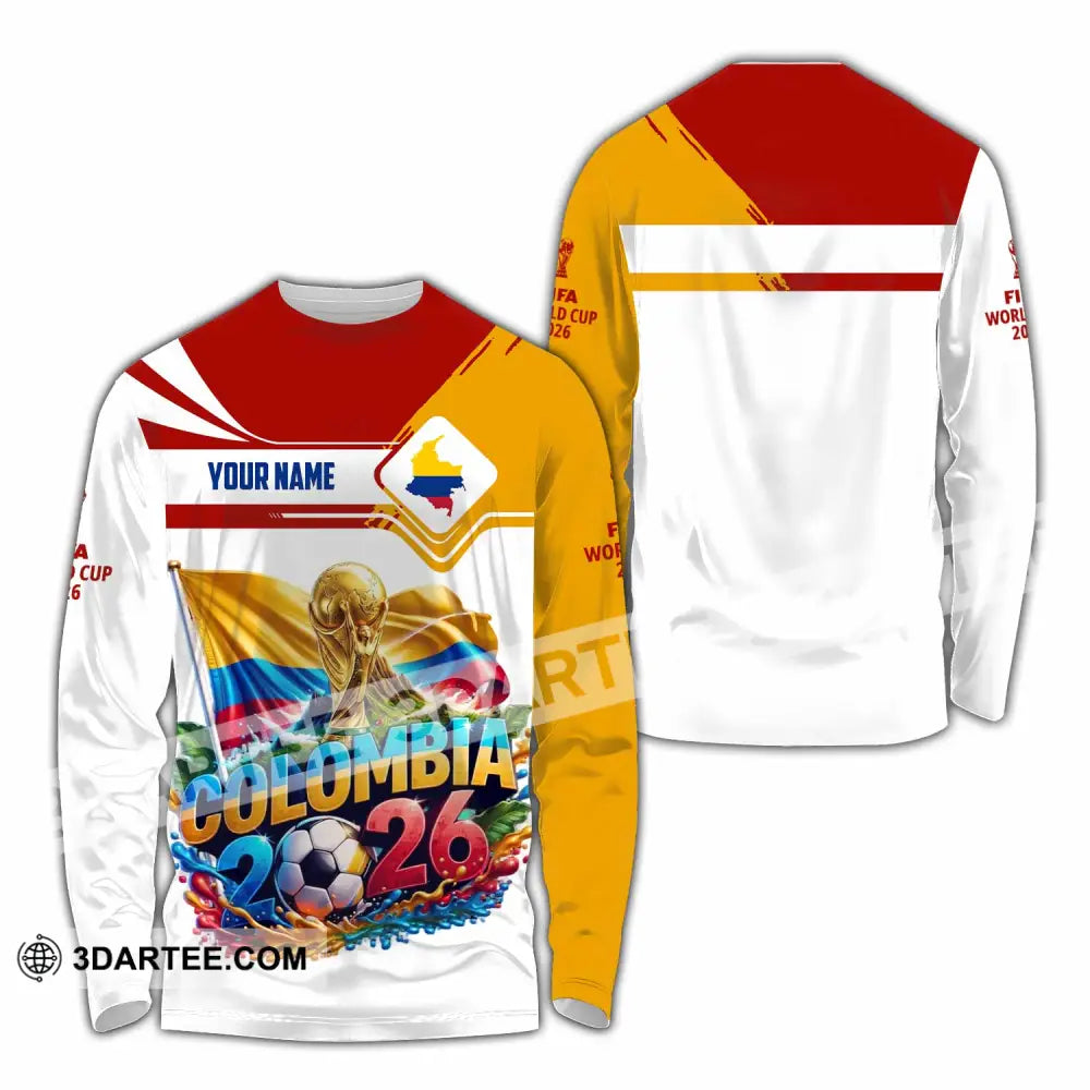 Unisex Shirt - Custom Colombia World Cup 2026 Shirt - Long Sleeve Shirt / S - T-shirt