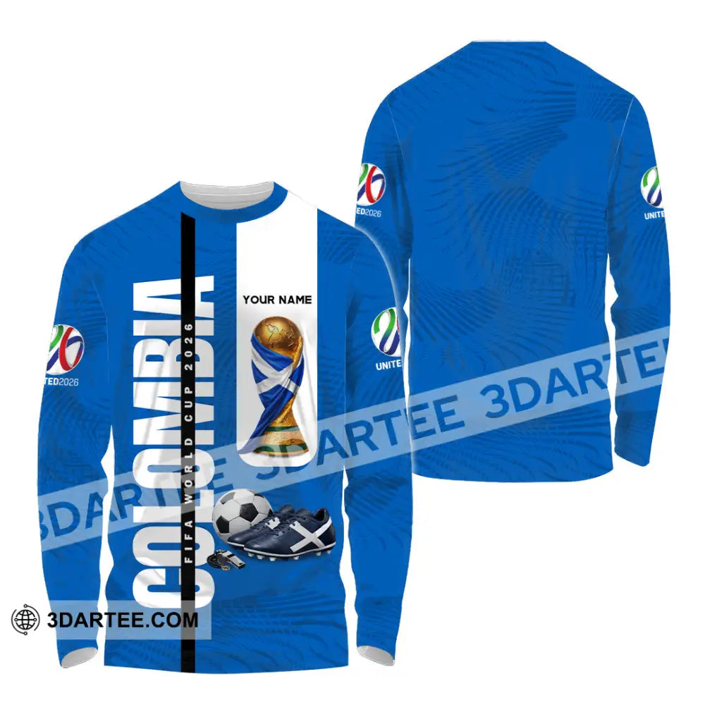Unisex Shirt - Custom Colombia World Cup 2026 3D Shirt Long Sleeve Shirt / S T-shirt