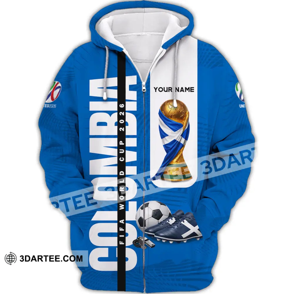 Unisex Shirt - Custom Colombia World Cup 2026 3D Shirt Zipper Hoodie / S T-shirt
