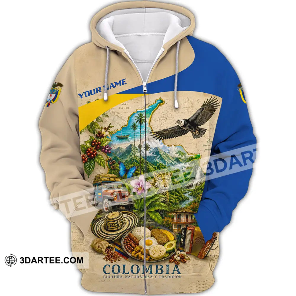 Unisex Shirt - Custom Colombia Shirt - Zipper Hoodie / S - T-shirt