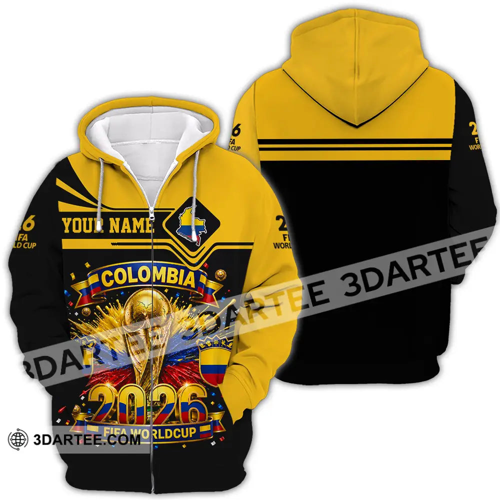 Unisex Shirt - Custom Colombia World Cup 2026 Shirt - Zipper Hoodie / S - T-shirt