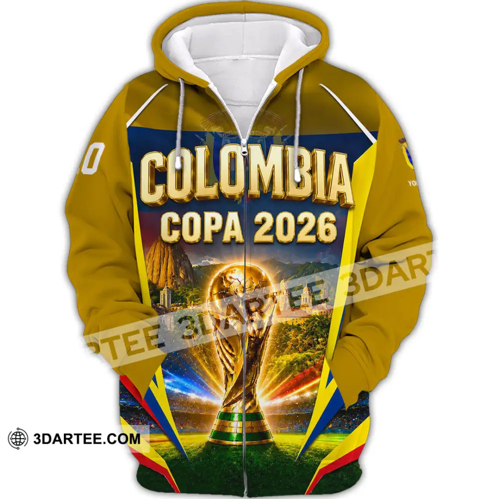 Unisex Shirt - Custom Colombia Copa 2026 Shirt - Zipper Hoodie / S - T-shirt