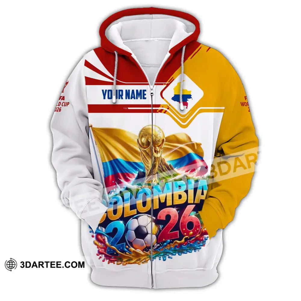 Unisex Shirt - Custom Colombia World Cup 2026 Shirt - Zipper Hoodie / S - T-shirt