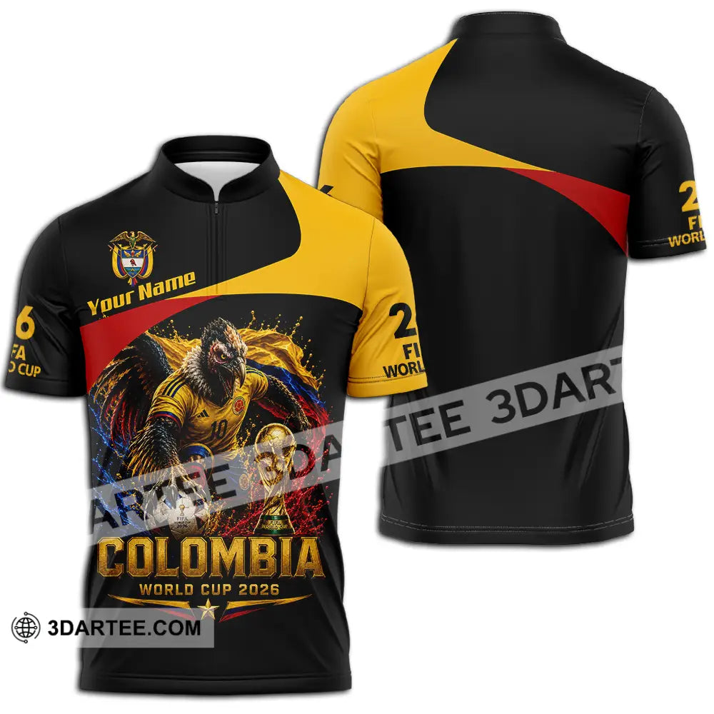 Unisex Shirt - Custom Colombia World Cup 2026 Shirt - Zipper Polo Shirt / S - T-shirt
