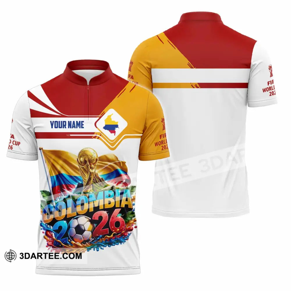 Unisex Shirt - Custom Colombia World Cup 2026 Shirt - Zipper Polo Shirt / S - T-shirt