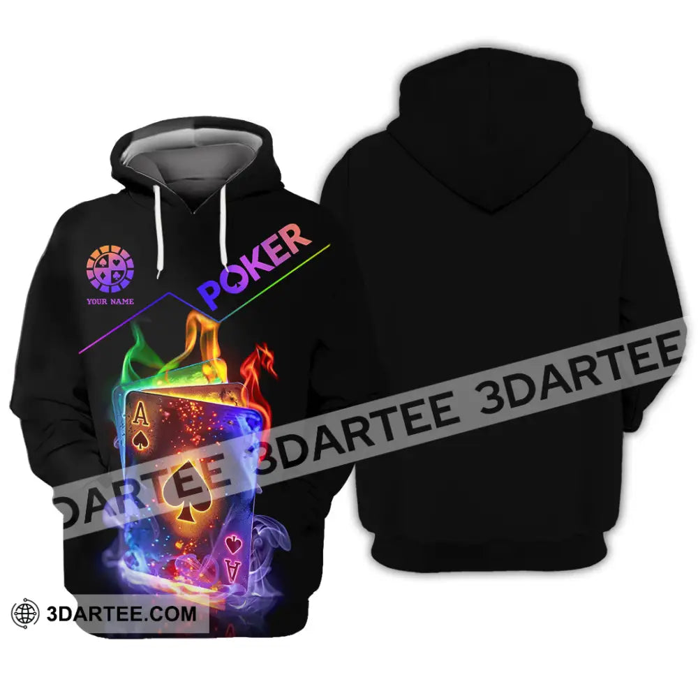 Unisex Shirt - Custom Colorful Poker Ace Card Shirt Hoodie / S T-shirt