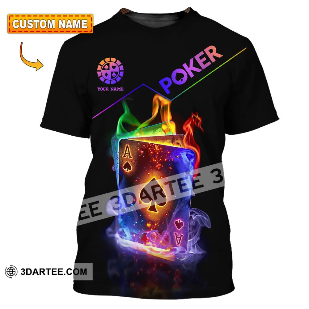 Unisex Shirt - Custom Colorful Poker Ace Card Shirt T-shirt