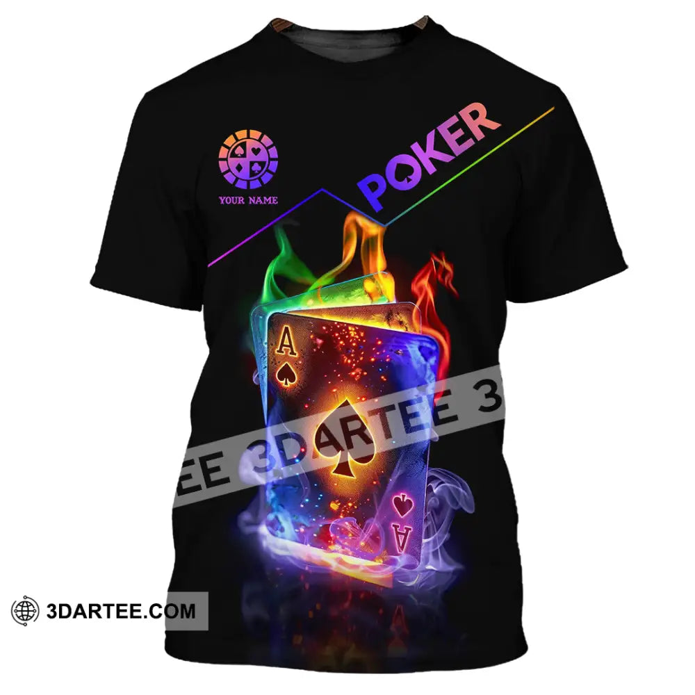 Unisex Shirt - Custom Colorful Poker Ace Card Shirt T-Shirt / S T-shirt