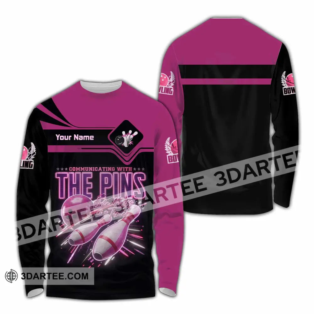 Unisex Shirt - Custom Communicating With The Pins Bowling Shirt - Long Sleeve Shirt / S - T-shirt