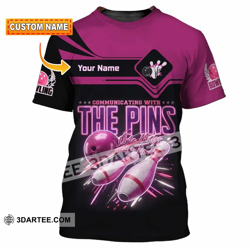Unisex Shirt - Custom Communicating With The Pins Bowling Shirt - T-shirt