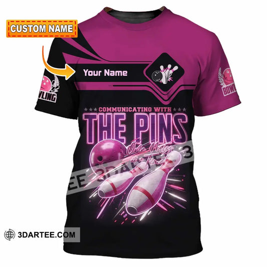 Unisex Shirt - Custom Communicating With The Pins Bowling Shirt - T-shirt
