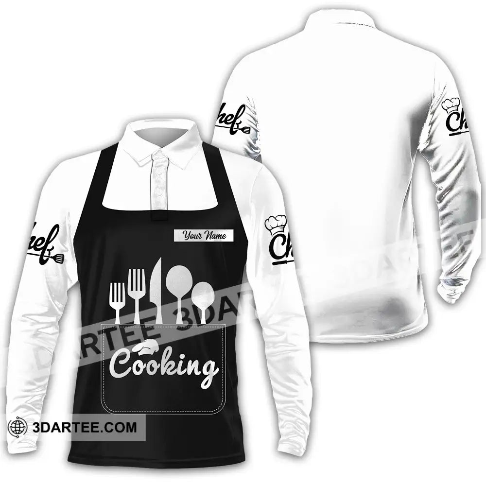 Unisex Shirt - Custom Cooking 3D Shirt Long Sleeve Polo / S T-shirt