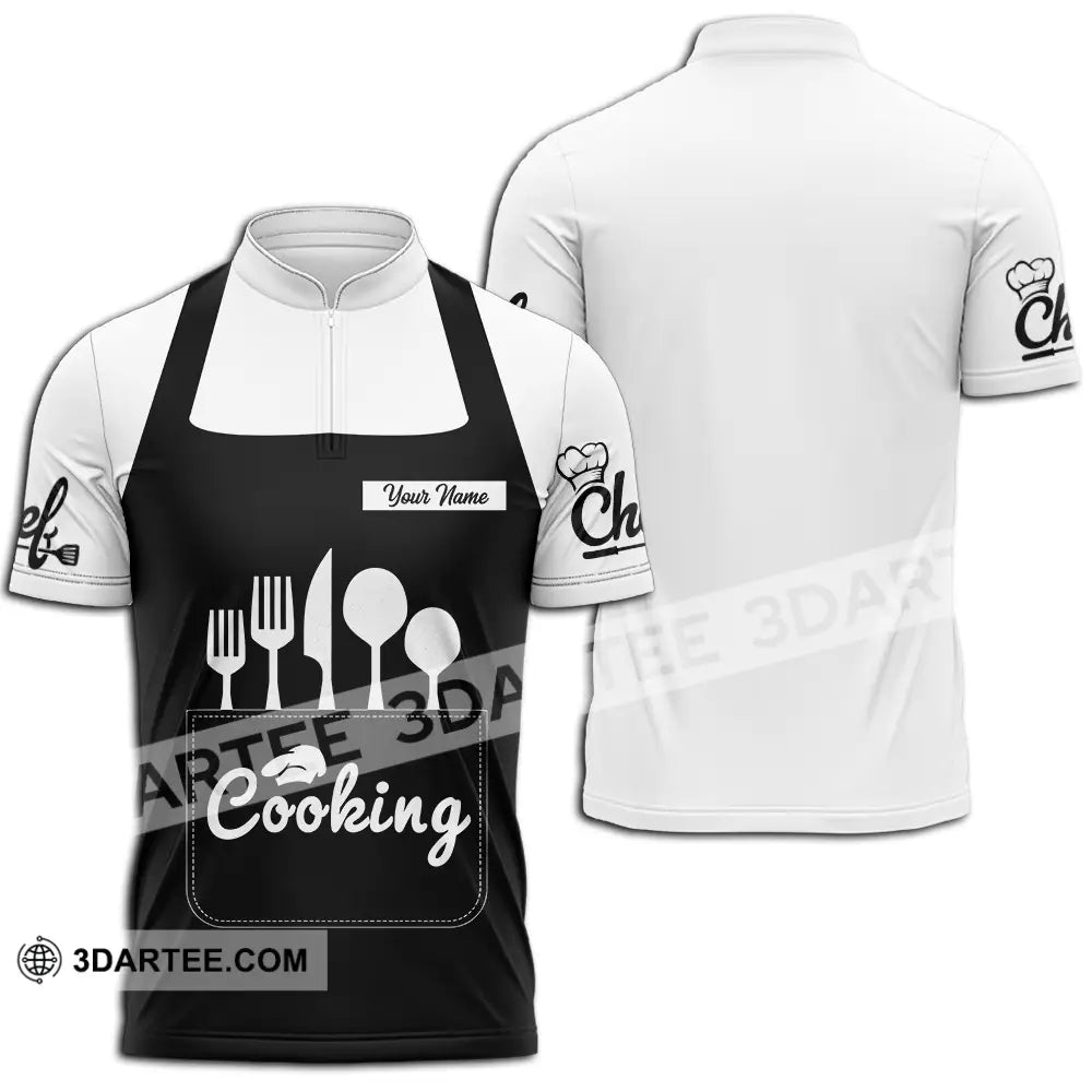 Unisex Shirt - Custom Cooking 3D Shirt Zipper Polo Shirt / S T-shirt