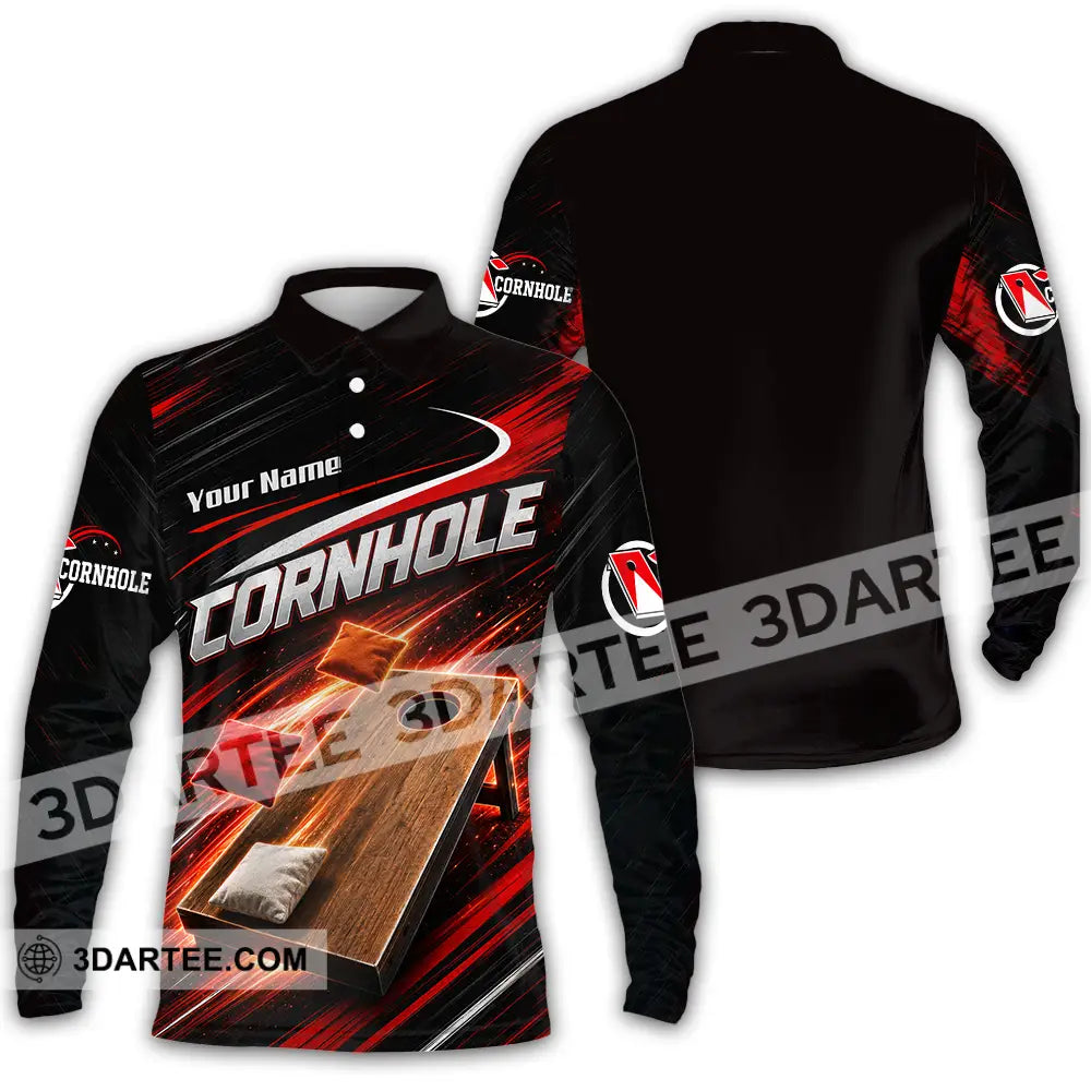 Unisex Shirt - Custom Cornhole Shirt - Long Sleeve Polo / S - T-shirt