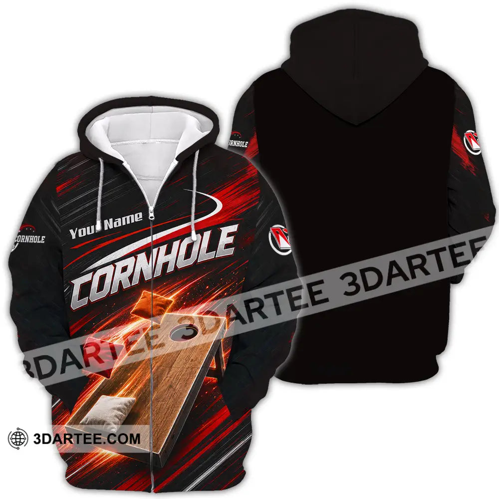 Unisex Shirt - Custom Cornhole Shirt - Zipper Hoodie / S - T-shirt