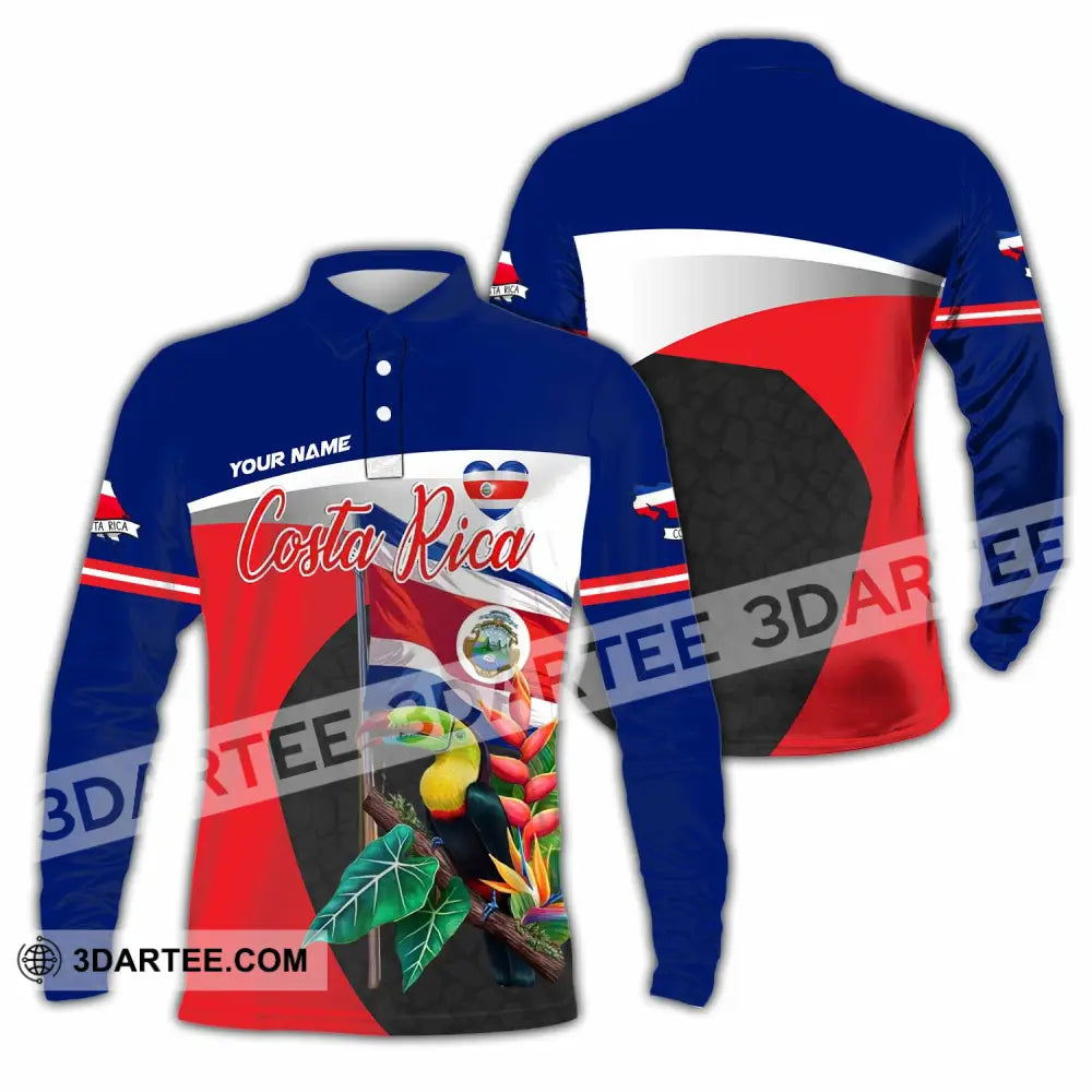 Unisex Shirt - Custom Costa Rica 3D Shirt Long Sleeve Polo / S T-shirt