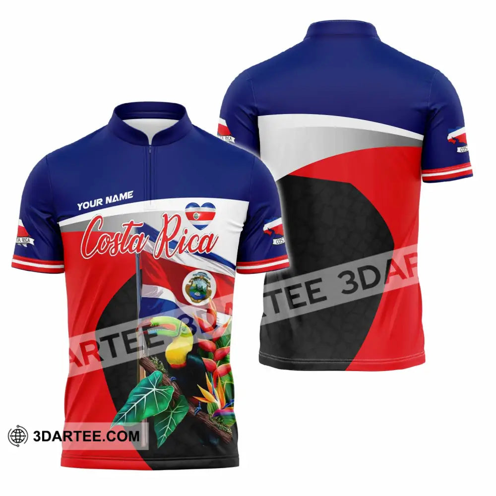 Unisex Shirt - Custom Costa Rica 3D Shirt Zipper Polo Shirt / S T-shirt