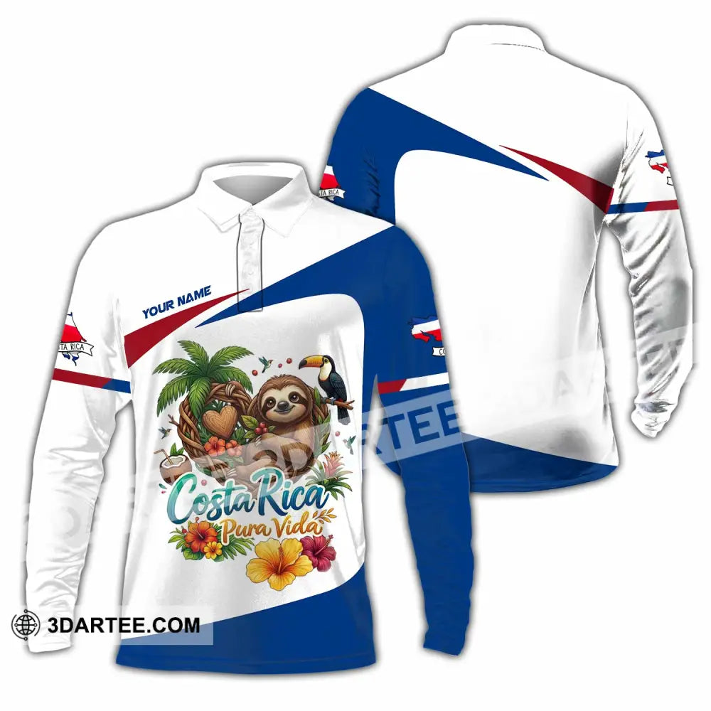 Unisex Shirt - Custom Costa Rica Shirt - Long Sleeve Polo / S - T-shirt