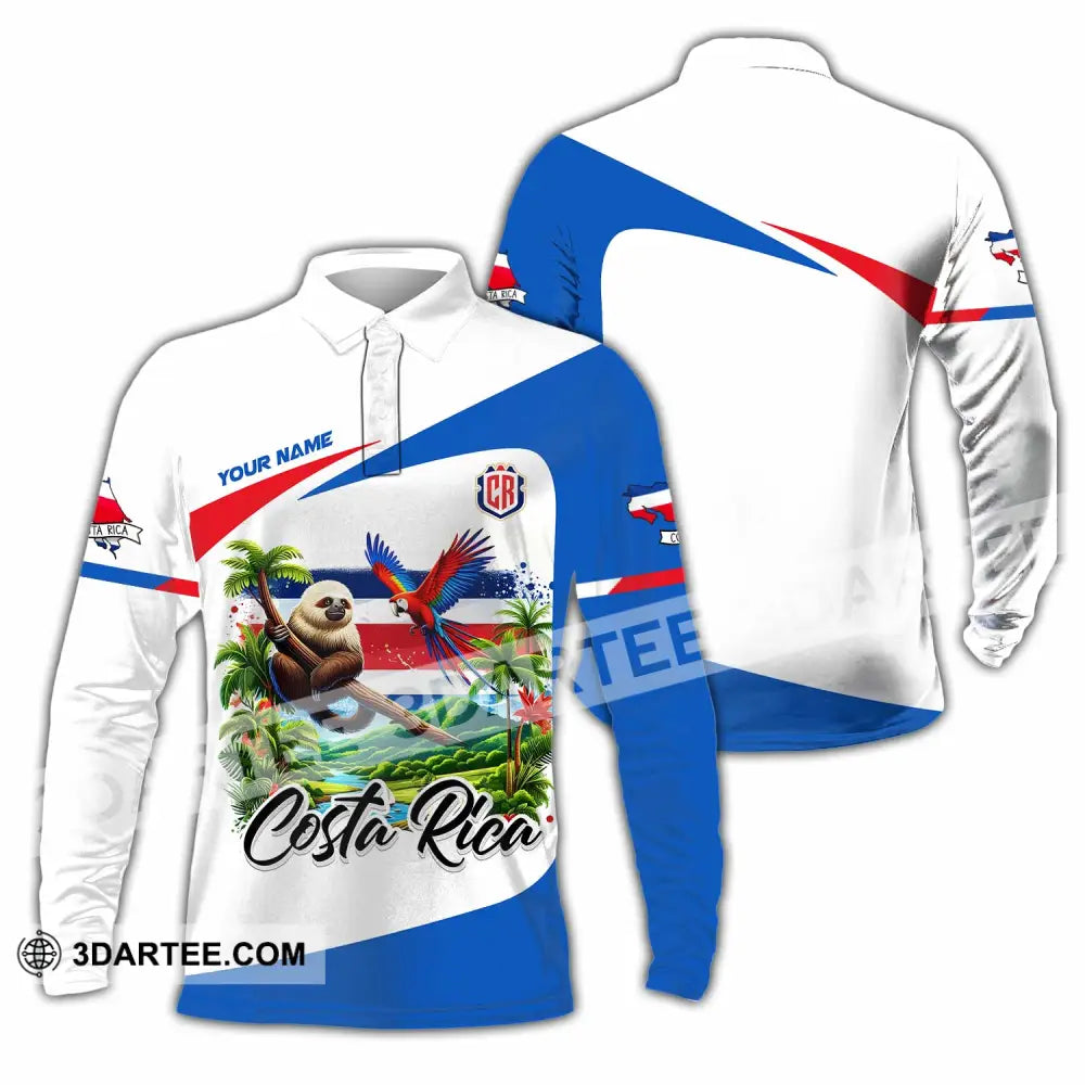 Unisex Shirt - Custom Costa Rica Shirt Long Sleeve Polo / S T-shirt