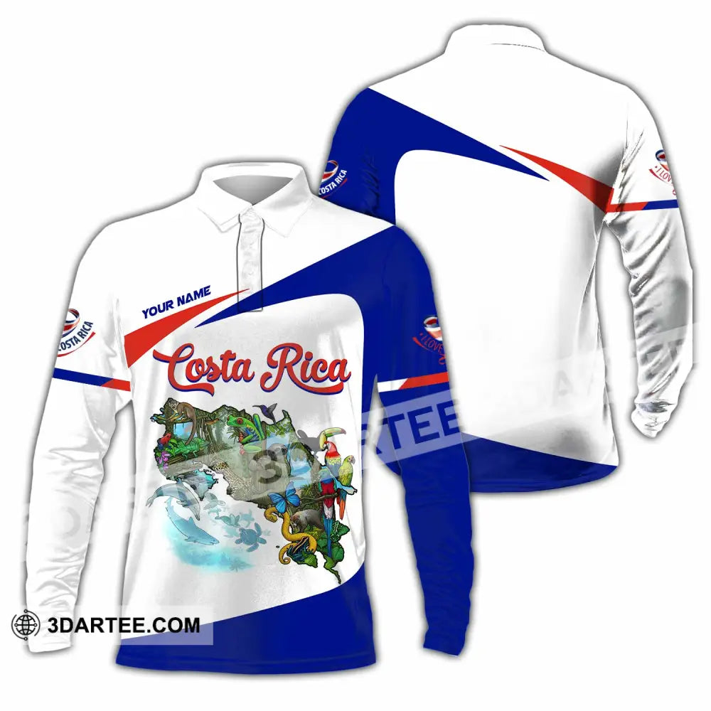 Unisex Shirt - Custom Costa Rica Shirt Long Sleeve Polo / S T-shirt