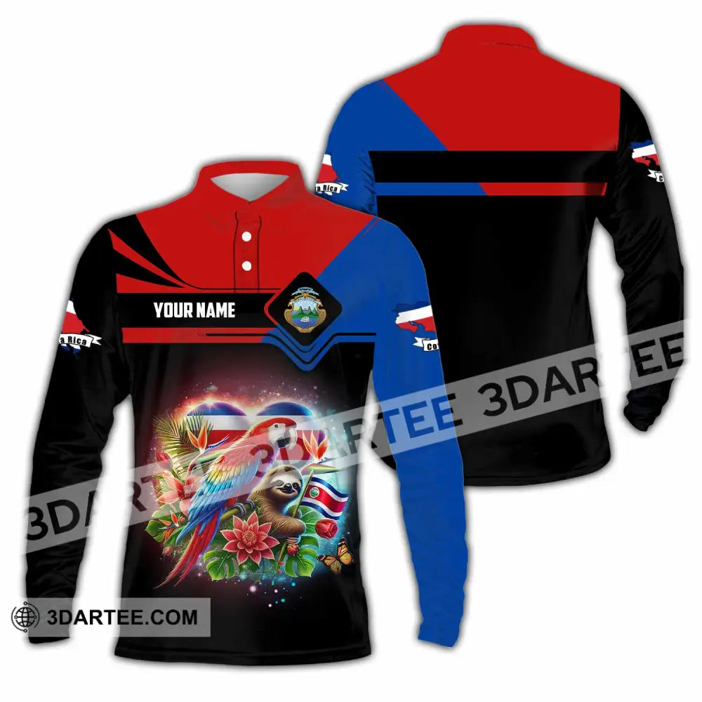 Unisex Shirt - Custom Costa Rica Shirt Long Sleeve Polo / S T-shirt