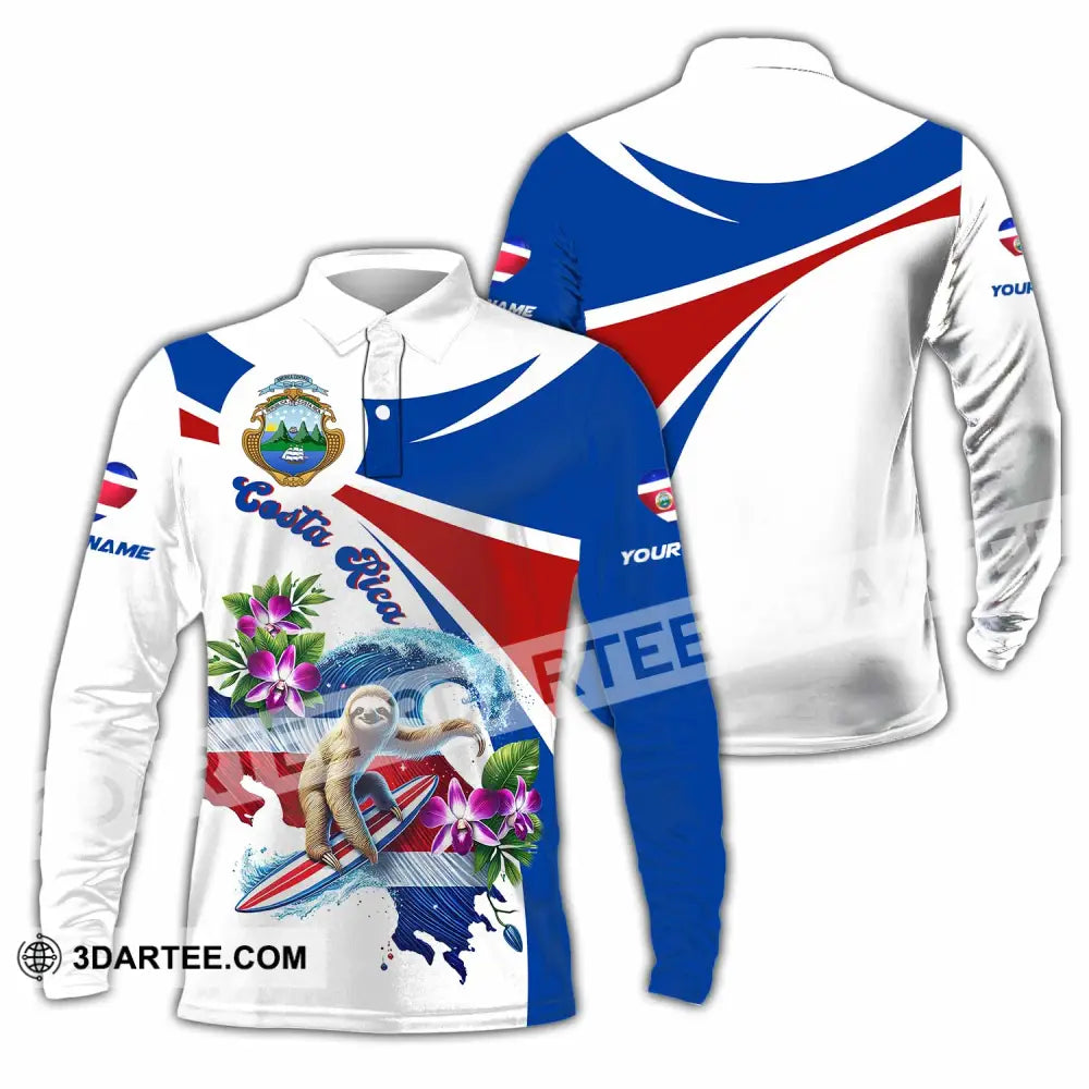 Unisex Shirt - Custom Costa Rica Shirt Long Sleeve Polo / S T-shirt