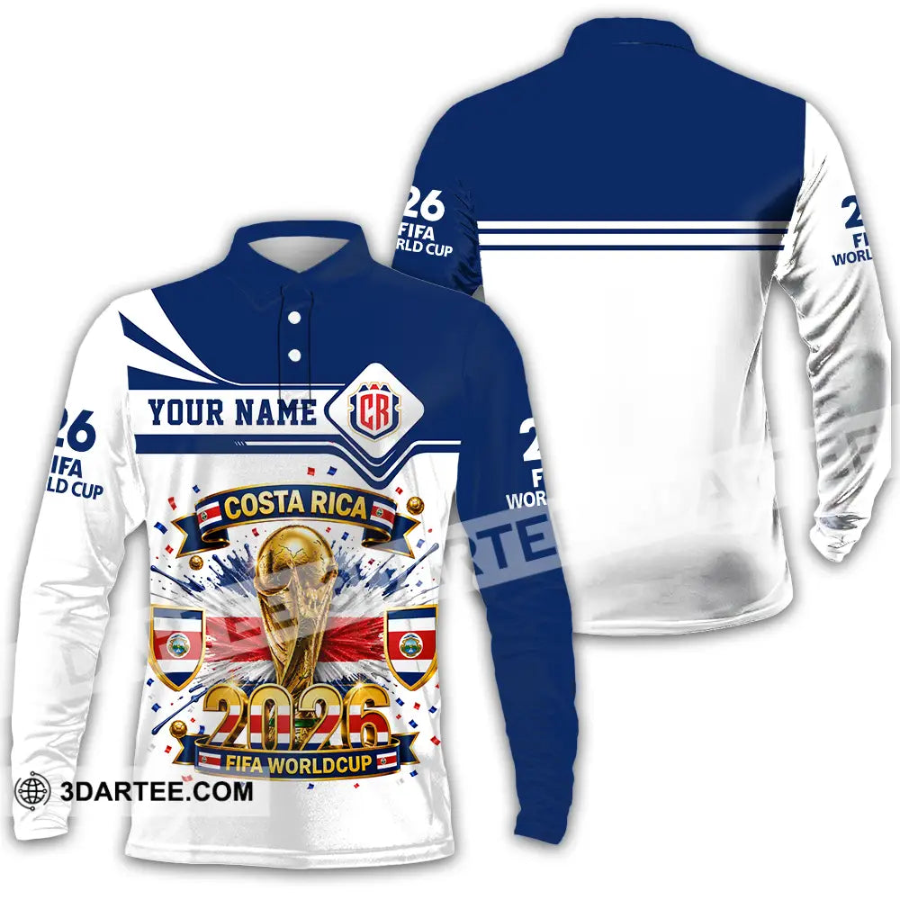 Unisex Shirt - Custom Costa Rica World Cup 2026 Shirt - Long Sleeve Polo / S - T-shirt