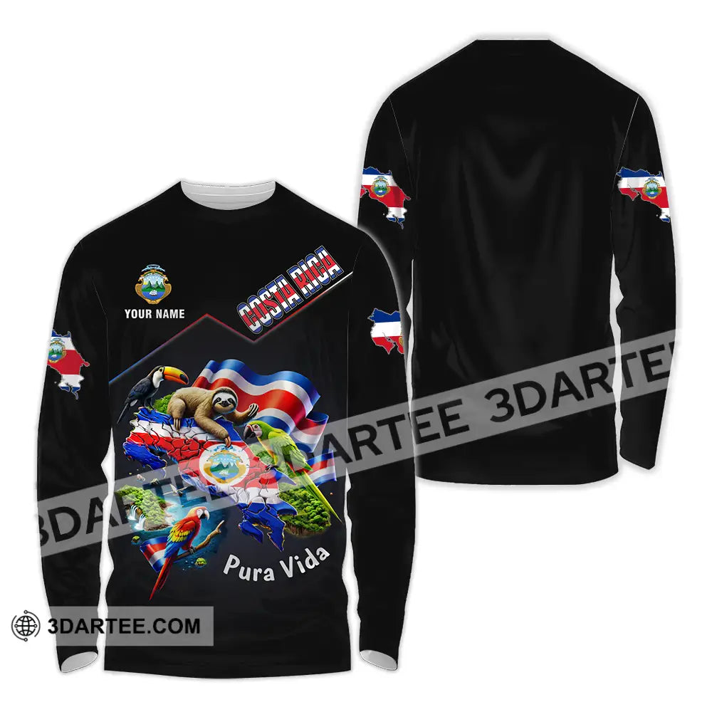 Unisex Shirt - Custom Costa Rica Pura Vida 3D Shirt Long Sleeve Shirt / S T-shirt