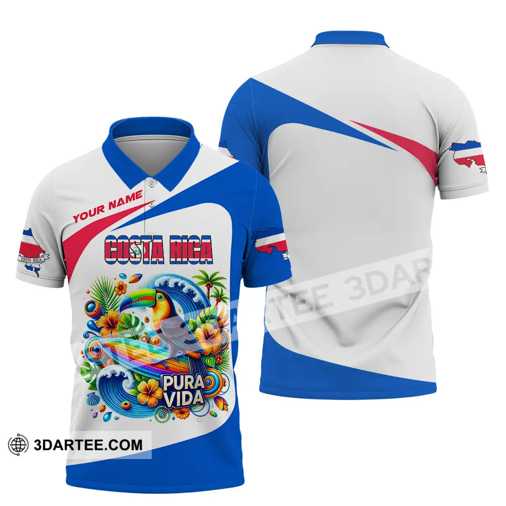 Unisex Shirt - Custom Costa Rica Pura Vida 3D Shirt Polo Shirt / S T-shirt