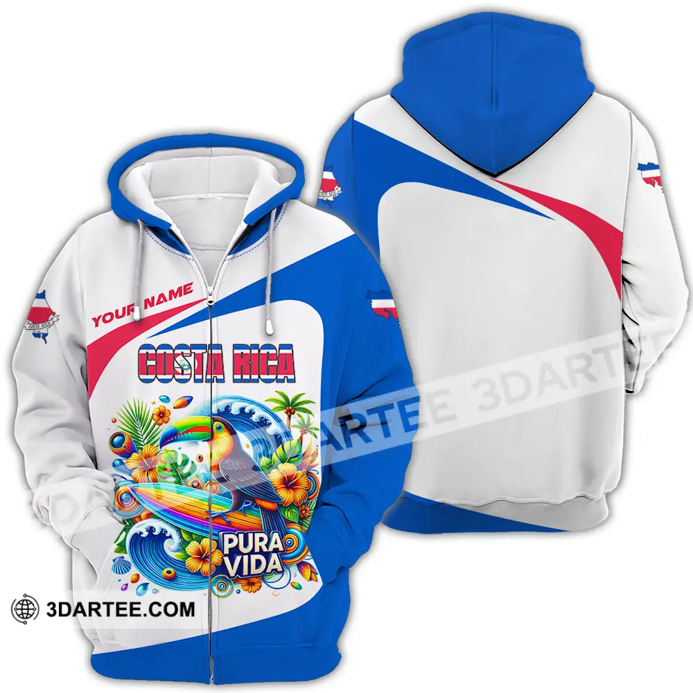 Unisex Shirt - Custom Costa Rica Pura Vida 3D Shirt Zipper Hoodie / S T-shirt