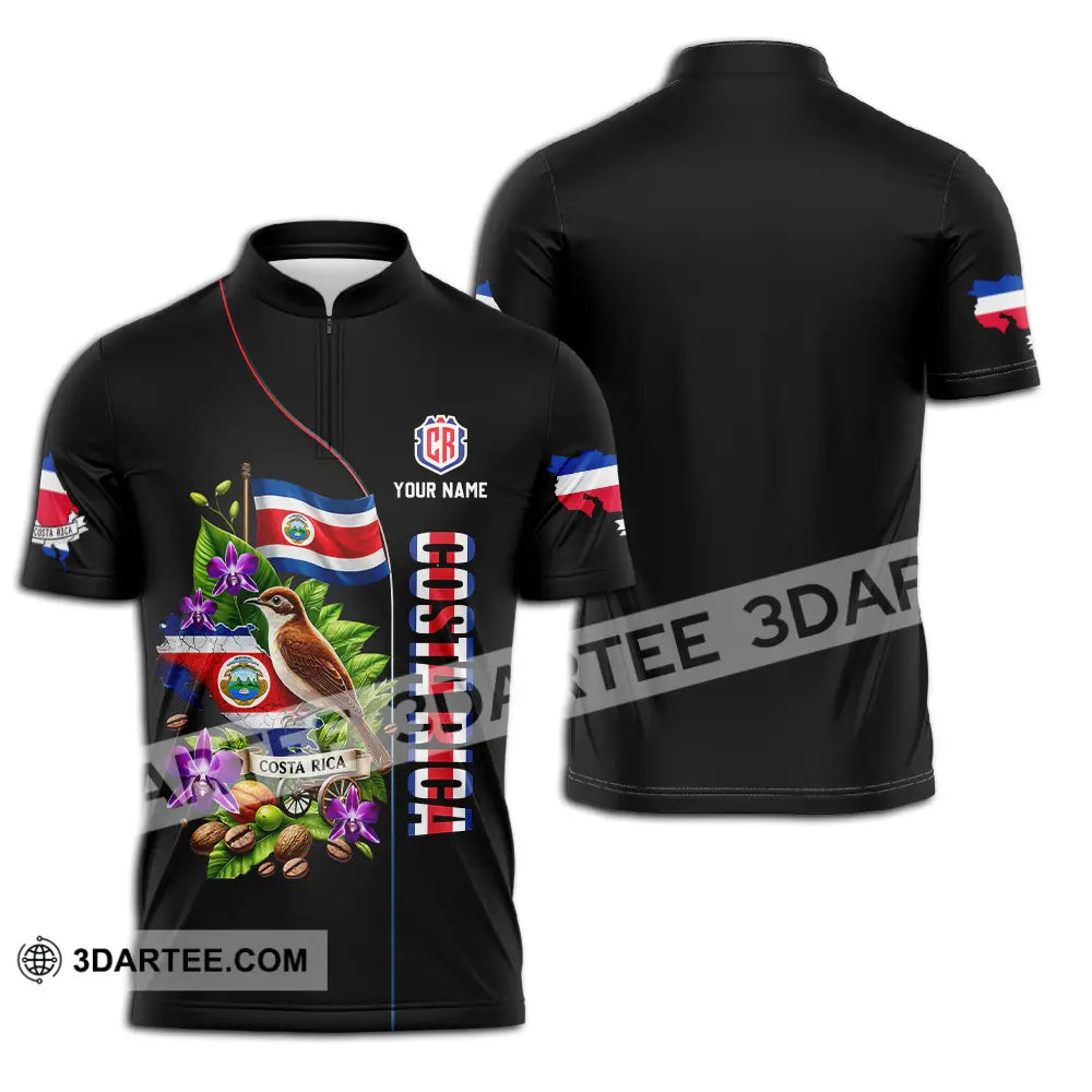 Unisex Shirt - Custom Costa Rica Pura Vida 3D Shirt Zipper Polo Shirt / S T-shirt