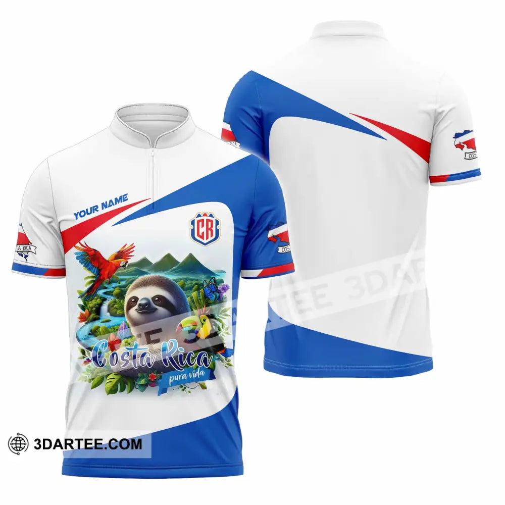 Unisex Shirt - Custom Costa Rica Shirt Zipper Polo Shirt / S T-shirt