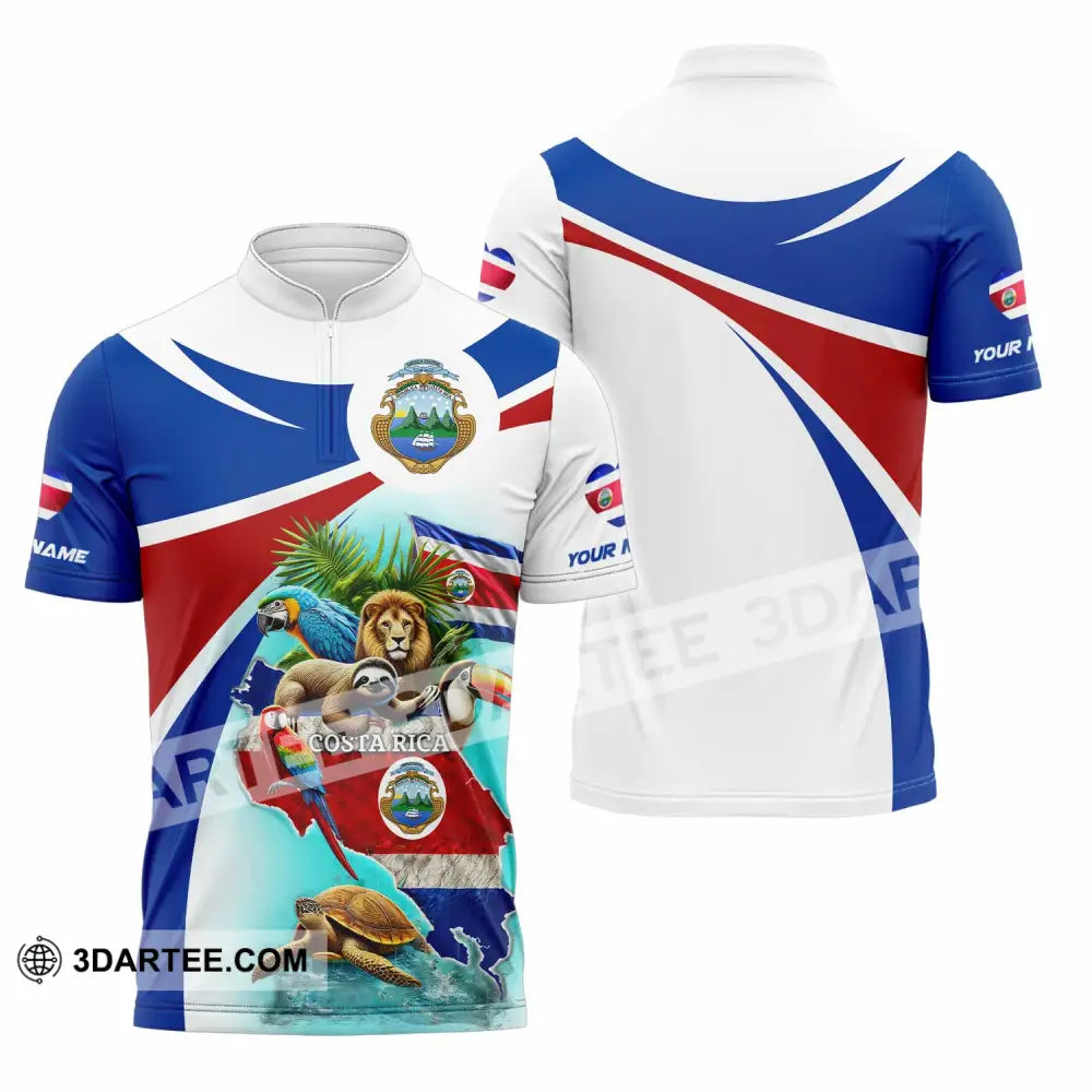 Unisex Shirt - Custom Costa Rica Shirt Zipper Polo Shirt / S T-shirt