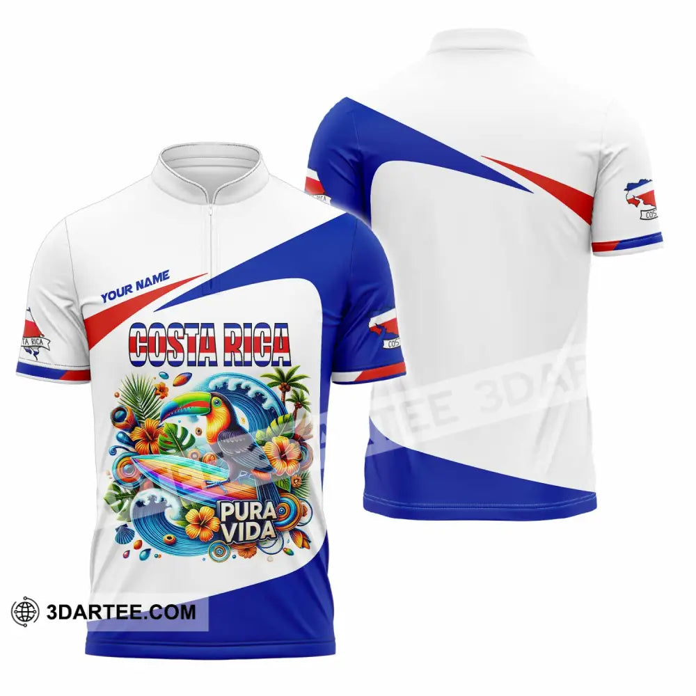 Unisex Shirt - Custom Costa Rica Shirt Zipper Polo Shirt / S T-shirt