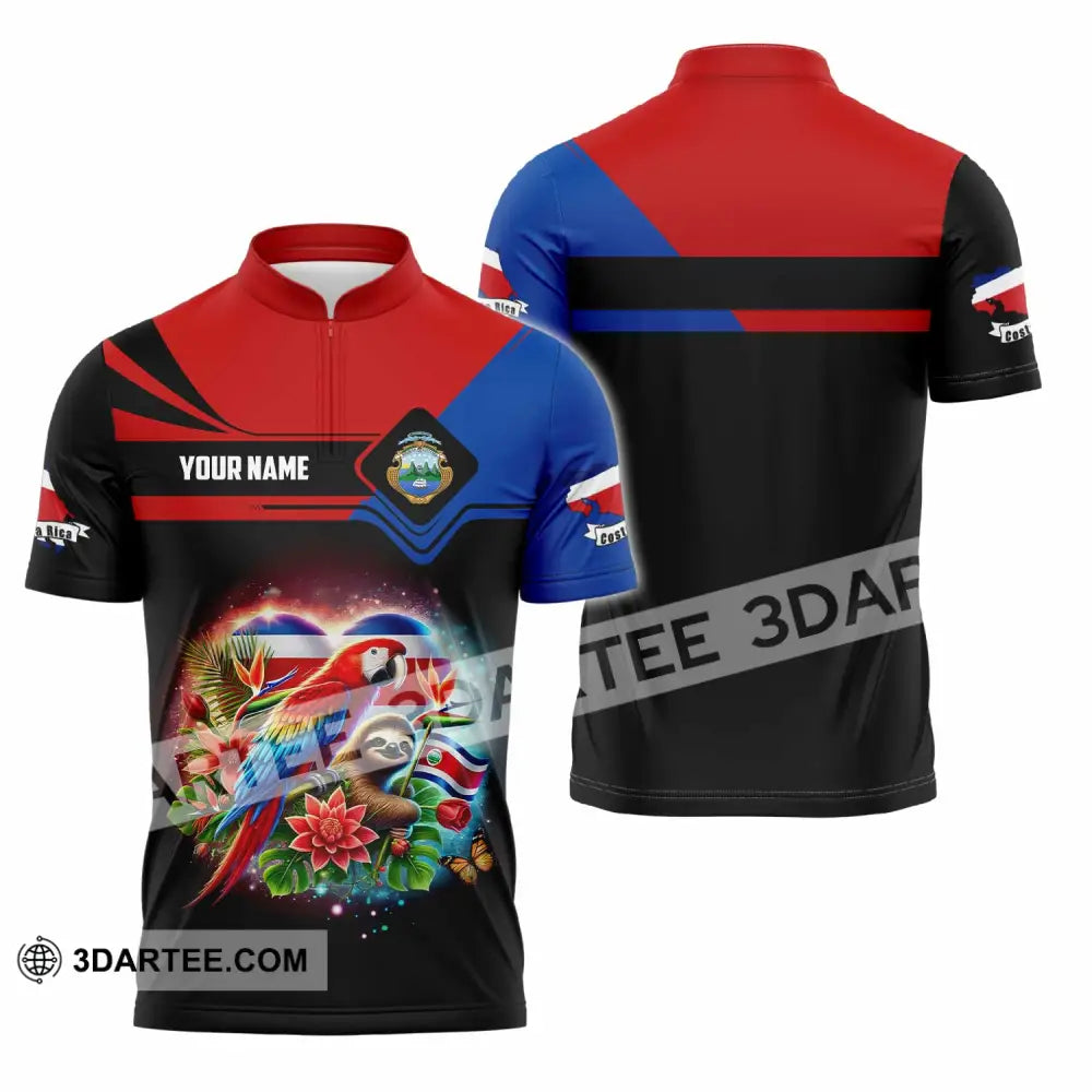 Unisex Shirt - Custom Costa Rica Shirt Zipper Polo Shirt / S T-shirt