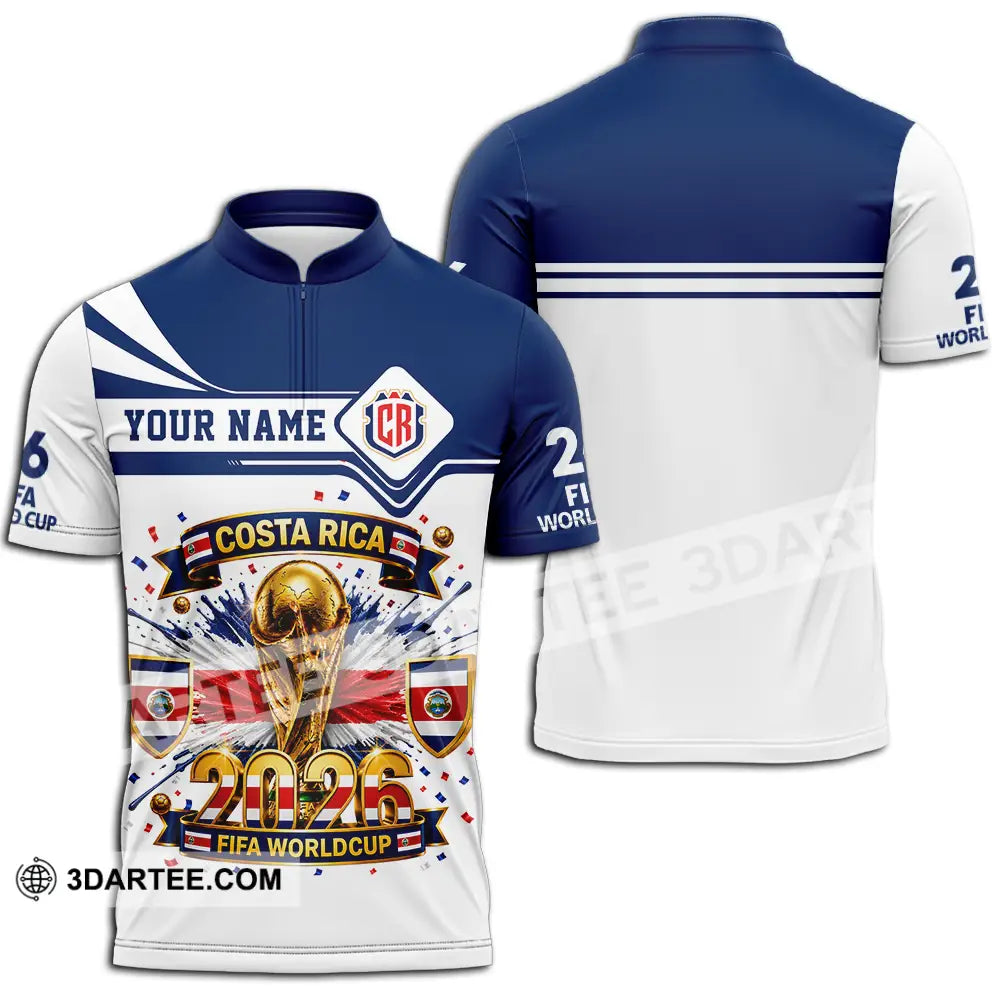 Unisex Shirt - Custom Costa Rica World Cup 2026 Shirt - Zipper Polo Shirt / S - T-shirt