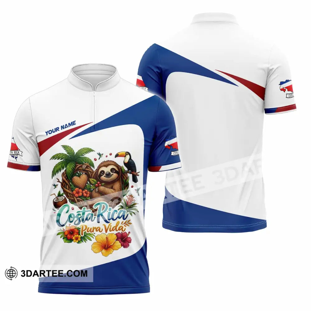 Unisex Shirt - Custom Costa Rica Shirt - Zipper Polo Shirt / S - T-shirt