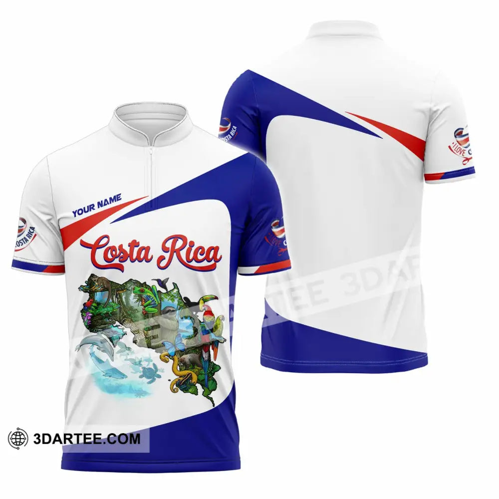 Unisex Shirt - Custom Costa Rica Shirt Zipper Polo Shirt / S T-shirt