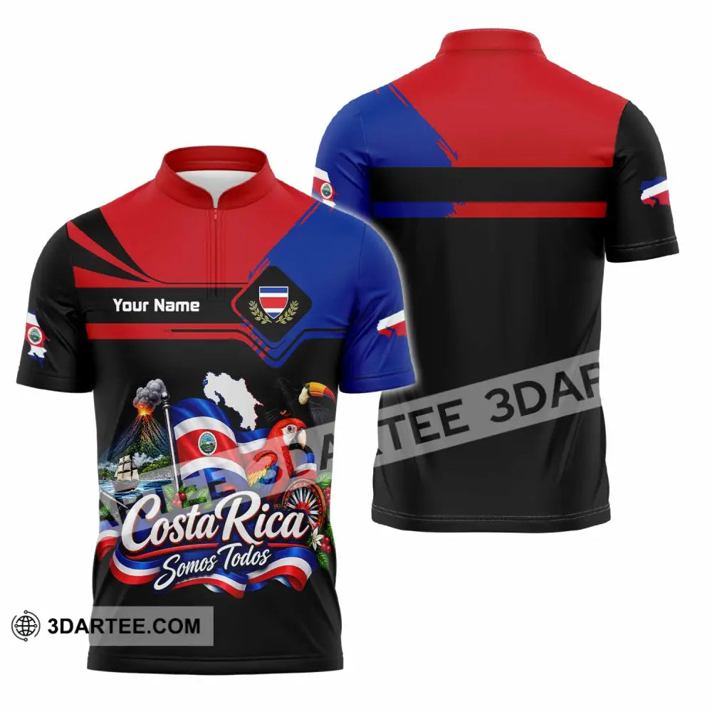 Unisex Shirt - Custom Costa Rica Shirt - Zipper Polo Shirt / S - T-shirt