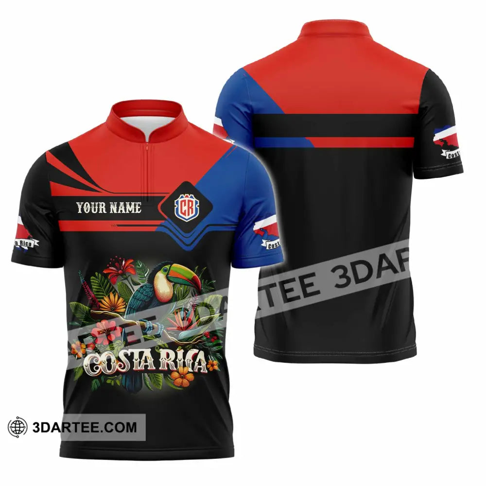 Unisex Shirt - Custom Costa Rica Shirt Zipper Polo Shirt / S T-shirt