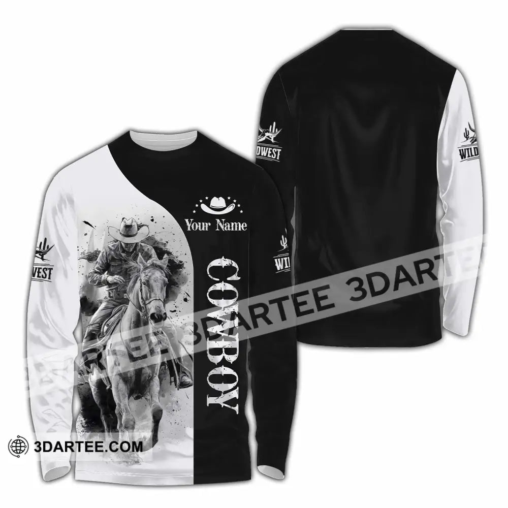 Unisex Shirt - Custom Cowboy 3D Shirt - Long Sleeve Shirt / S - T-shirt