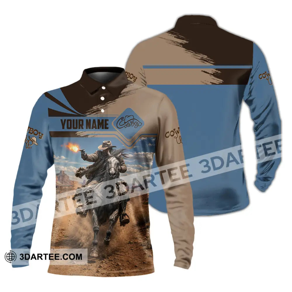 Unisex Shirt - Custom Cowboy Shirt - Long Sleeve Polo / S - T-shirt