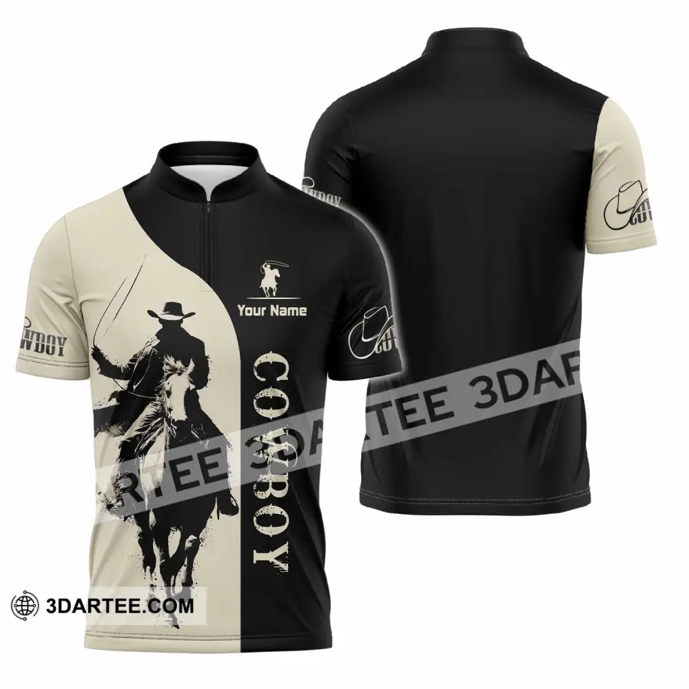 Unisex Shirt - Custom Cowboy Shirt - Zipper Polo Shirt / S - T-shirt