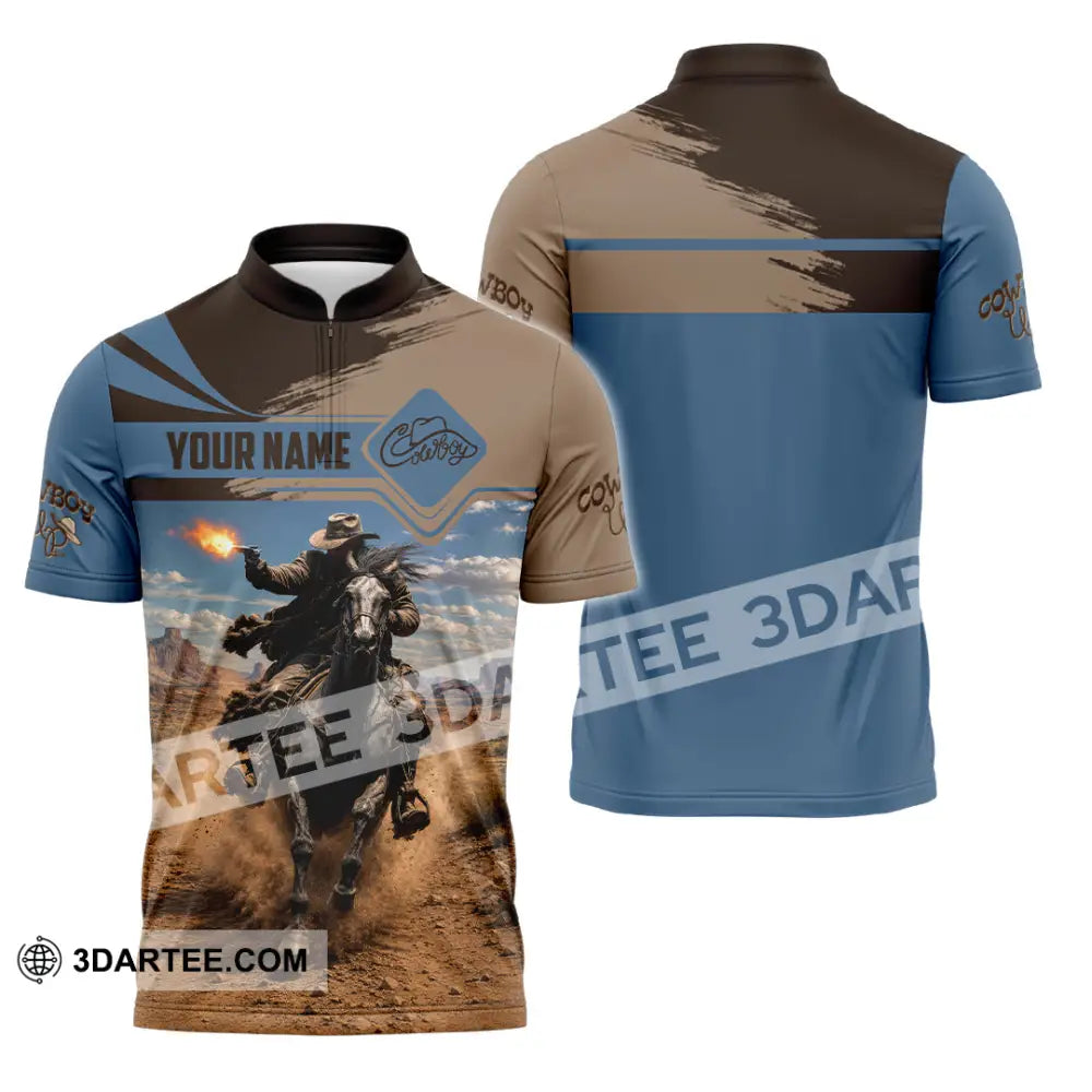 Unisex Shirt - Custom Cowboy Shirt - Zipper Polo Shirt / S - T-shirt