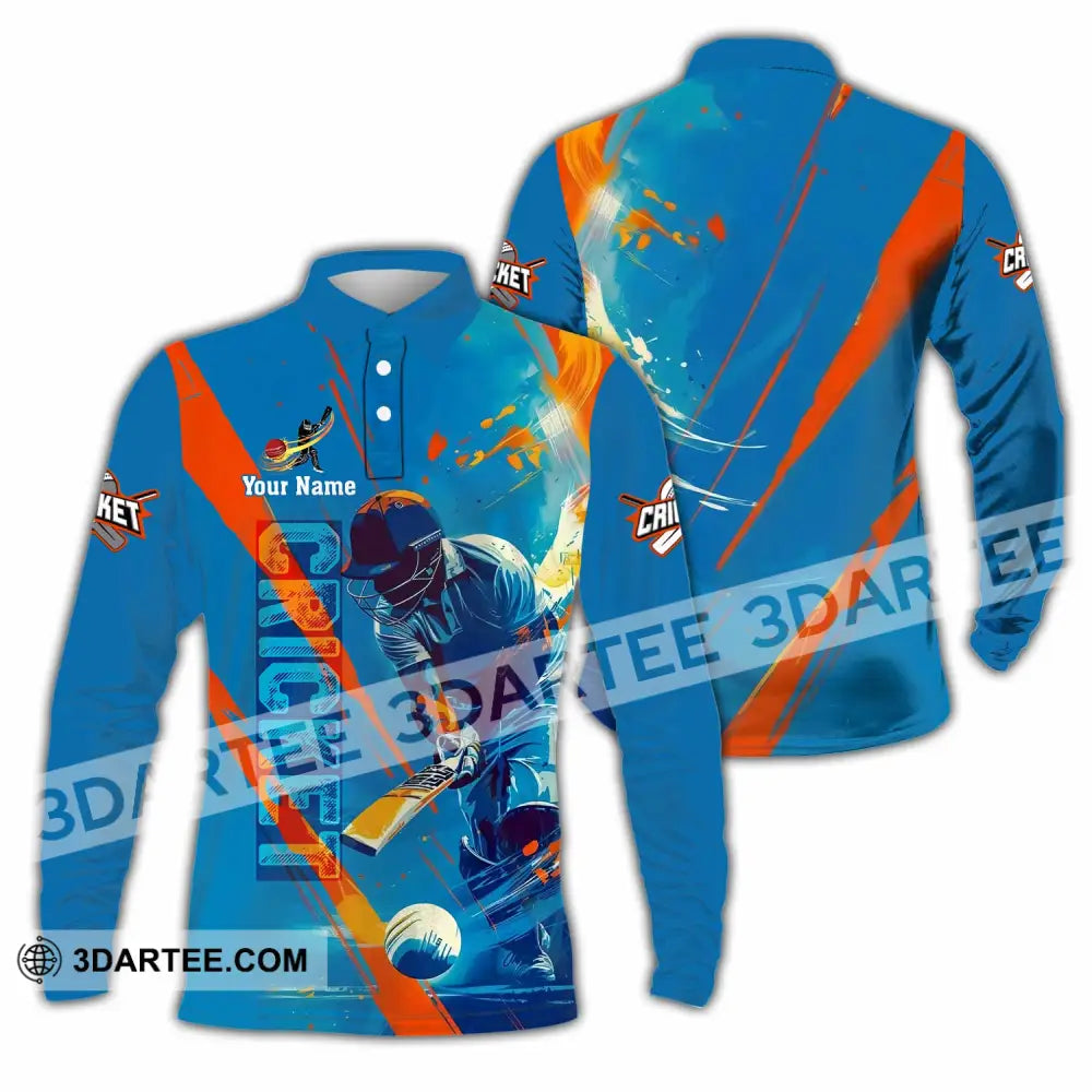 Unisex Shirt - Custom Cricket 3D Shirt - Long Sleeve Polo / S - T-shirt